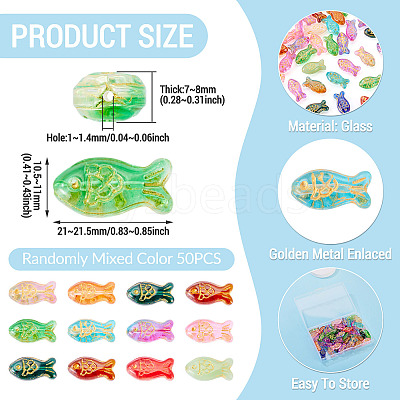 50Pcs Baking Paint Transparent Glass Beads DGLA-TA0001-62-1