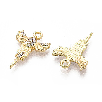 Alloy Rhinestone Pendants FIND-N008-18KCG-1