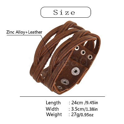 Cowhide Cord Multi-strand Bracelets FS-WGD603F-01-1