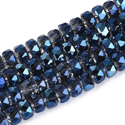 Electroplate Transparent Glass Beads Strands EGLA-N022-04A-D05-1