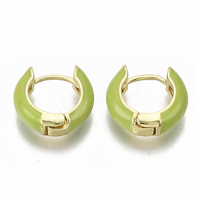 Brass Huggie Hoop Earrings EJEW-S209-01C-1