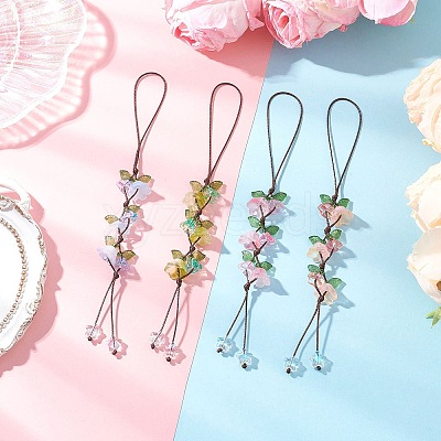 4Pcs 4 Colors Handmade Lampwork Hanging Ornaments HJEW-TA00384-1