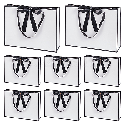 Rectangle Paper Storage Bags with Handle ABAG-WH0038-56-1