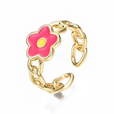 Brass Enamel Cuff Rings RJEW-N035-007-NF-1