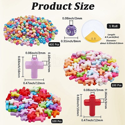 600Pcs 3 Styles Opaque Acrylic Beads SACR-PA0001-12-1