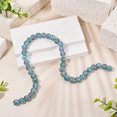 1 Strand Handmade Glod Sand Lampwork Beads Strands LAMP-TA0002-09G-1