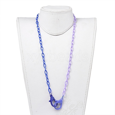 Personalized Two Tone ABS Plastic Cable Chain Necklaces NJEW-JN02825-06-1
