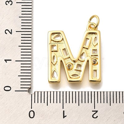 Brass Micro Pave Clear Cubic Zirconia Pendants KK-G521-01G-M-1