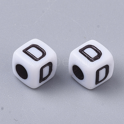 White Opaque Acrylic Beads X-MACR-R869-02D-1