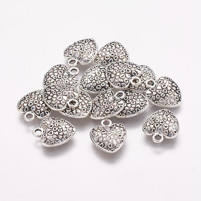 Tibetan Style Alloy Heart Charms X-TIBEP-Q043-180-RS-1