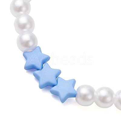Children's Day Imitated Pearl Acrylic Beads Stretch Bracelets BJEW-JB13538-1