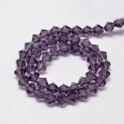 Imitate Austrian Crystal Bicone Glass Beads Strands GLAA-F029-4x4mm-04-1