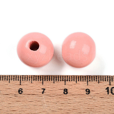 Painted Natural Wood Beads WOOD-A018-16mm-14-1