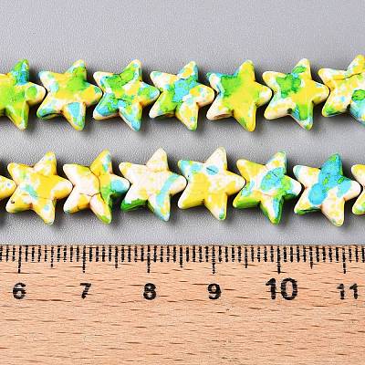 Spray Painted Synthetic Turquoise Beads Strands UNKW-T001-11C-1