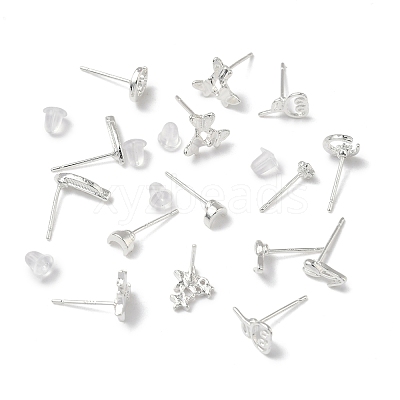 2 Pairs Alloy Stud Earrings for Women EJEW-FS0001-27J-1