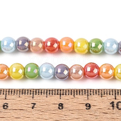 Electroplate Glass Beads Strands EGLA-N019-6mm-03-1