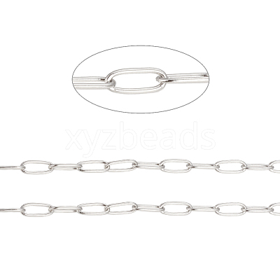 Tarnish Resistant 304 Stainless Steel Paperclip Chains CHS-F010-01B-P-1
