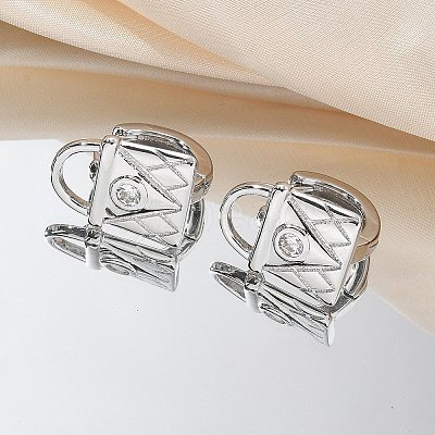 Brass & Glass Hoop Earrings EJEW-Q014-12P-1