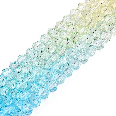 Gradient Color Baking Paint Glass Bead Strands DGLA-A039-T6mm-A012-1