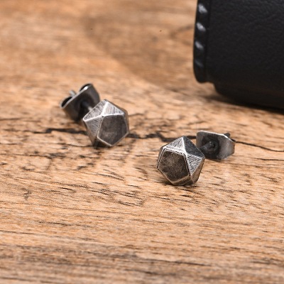 Stainless steel Hexagon Stud Earrings PW-WG255A2-01-1