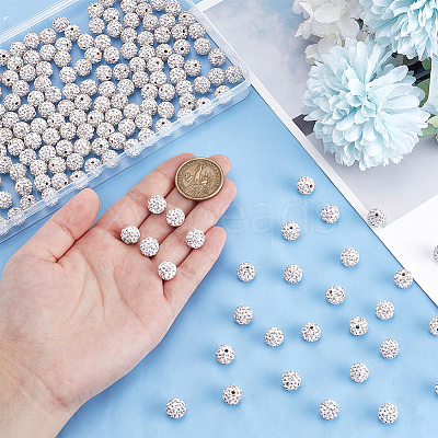 200Pcs Pave Disco Ball Beads RB-PH0001-41E-1