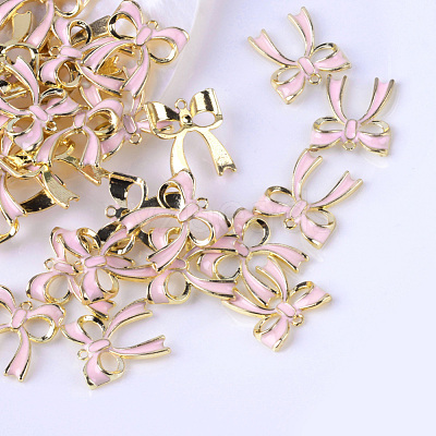 Bowknot Alloy Enamel Pendants ENAM-Q033-22B-1