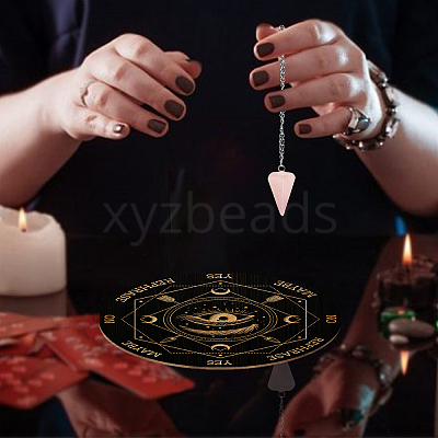 AHADEMAKER 1Pc Cone/Spike/Pendulum Natural Rose Quartz Stone Pendants DIY-GA0004-30A-1