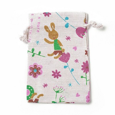 Bunny Burlap Packing Pouches ABAG-I001-10x14-09-1