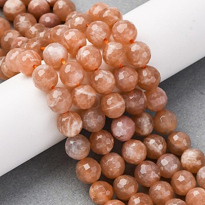 Natural Peach Moonstone Beads Strands G-J403-04A-8mm-1