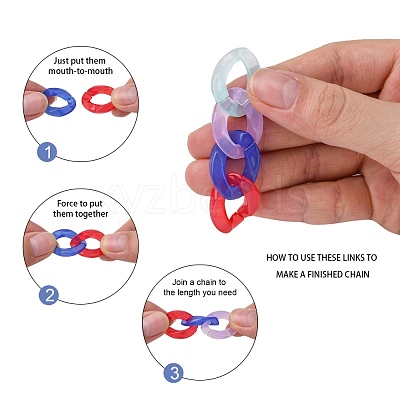 Imitation Jelly Acrylic Linking Rings OACR-S036-001A-E-1