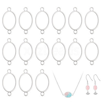 32Pcs Alloy Oval Open Back Bezel Connector Charms FIND-CA0011-77P-1