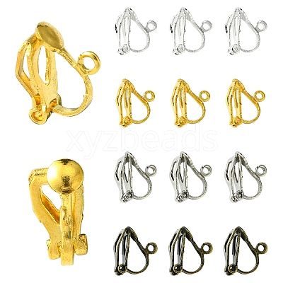 80Pcs 8 Colors Brass Clip-on Earring Findings FIND-YW0005-35-1