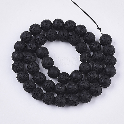 Spray Painted Natural Lava Rock Beads Strands LS-G-N0324-B-01-1