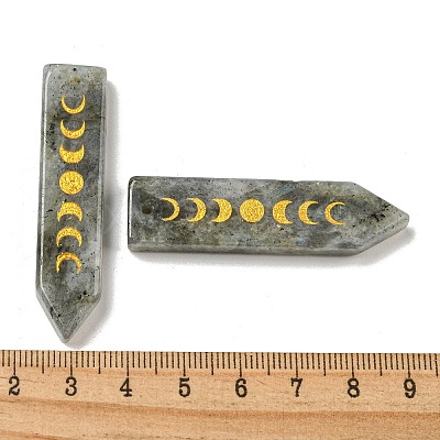 Natural Labradorite Moon Phase Pendants G-C145-01E-1
