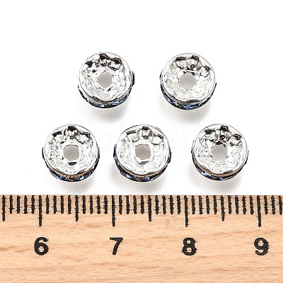 Brass Grade A Rhinestone Spacer Beads RSB038NF-14-1
