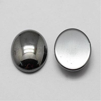 Non-magnetic Synthetic Hematite Cabochons G-P162-04-6x8mm-1