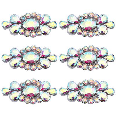 6Pcs Glass Rhinestone DIY-WR0001-11B-1