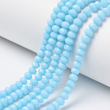 Opaque Solid Color Imitation Jade Glass Beads Strands EGLA-A044-P6mm-D08-1