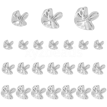 HOBBIESAY 24Pcs 3 Style Irregular Flower Shape 1-Hole Zinc Alloy Shank Buttons BUTT-HY0001-01P-1