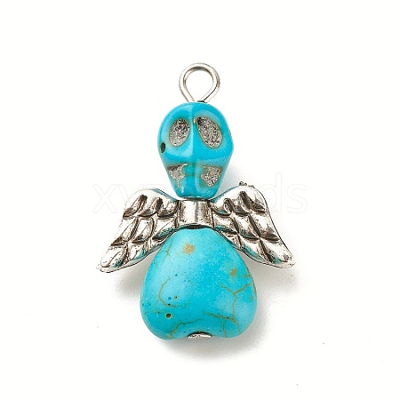 Halloween Dyed Synthetic Turquoise Pendants PALLOY-JF01598-04-S-1