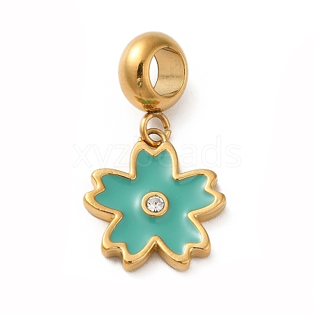 Ion Plating(IP) 304 Stainless Steel Enamel European Dangle Charms STAS-G308-31G-01-1