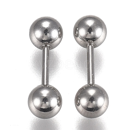 304 Stainless Steel Ball Stud Earrings EJEW-H113-02P-B-1