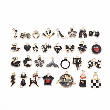 60Pcs 30 Styles Alloy Enamel Charms ENAM-LS0001-05LG-1