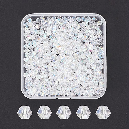 500Pcs Faceted Bicone Electroplate Glass Beads Strands EGLA-YW0001-08-1