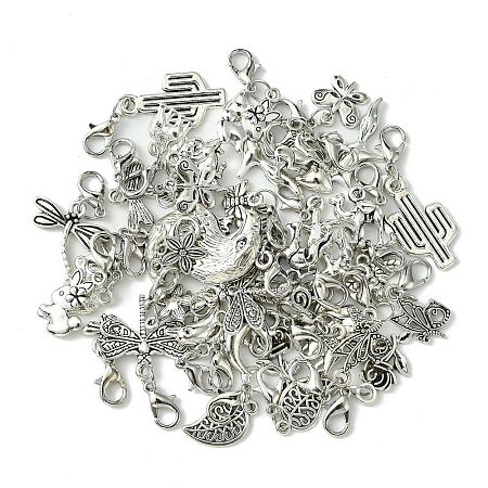 40Pcs 20 Styles Tibetan Style Alloy Pendant Decorations HJEW-AB00257-1