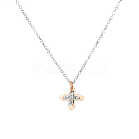 Heart Butterfly Clover Pendant Necklace UZ2087-2-1