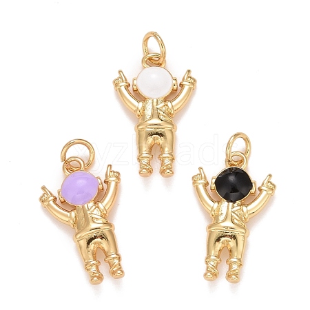 Rack Plating Real 18K Gold Plated Brass Pendants KK-E262-04G-1