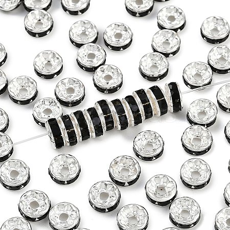 Brass Grade A Rhinestone Spacer Beads RB-A004-12-1