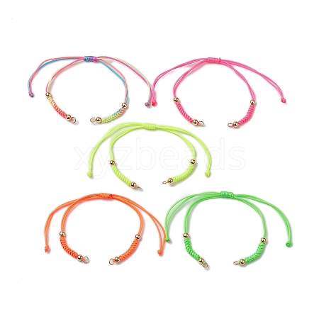 5 Colors Braided Nylon Cord Sets for DIY Bracelet Making AJEW-JB01238-1