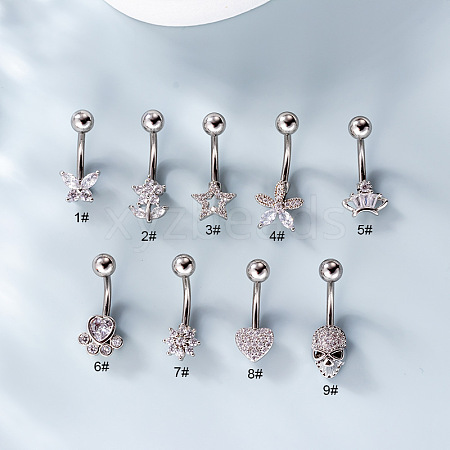 316L Surgical Stainless Steel Belly Rings WG4DEB8-09-1